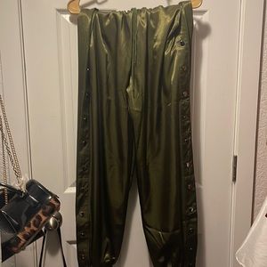 Satin green joggers